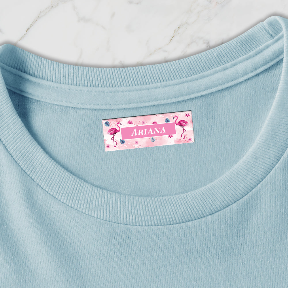 Flamingo Fiesta Iron on Labels (kids)