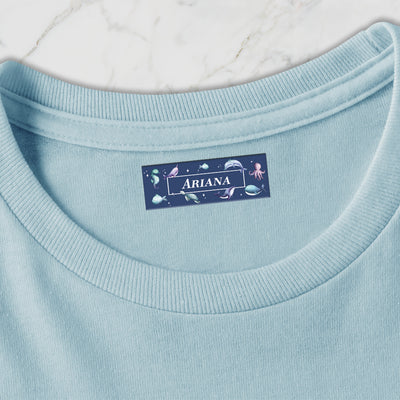 Midnight Ocean Iron on Labels - set of 30