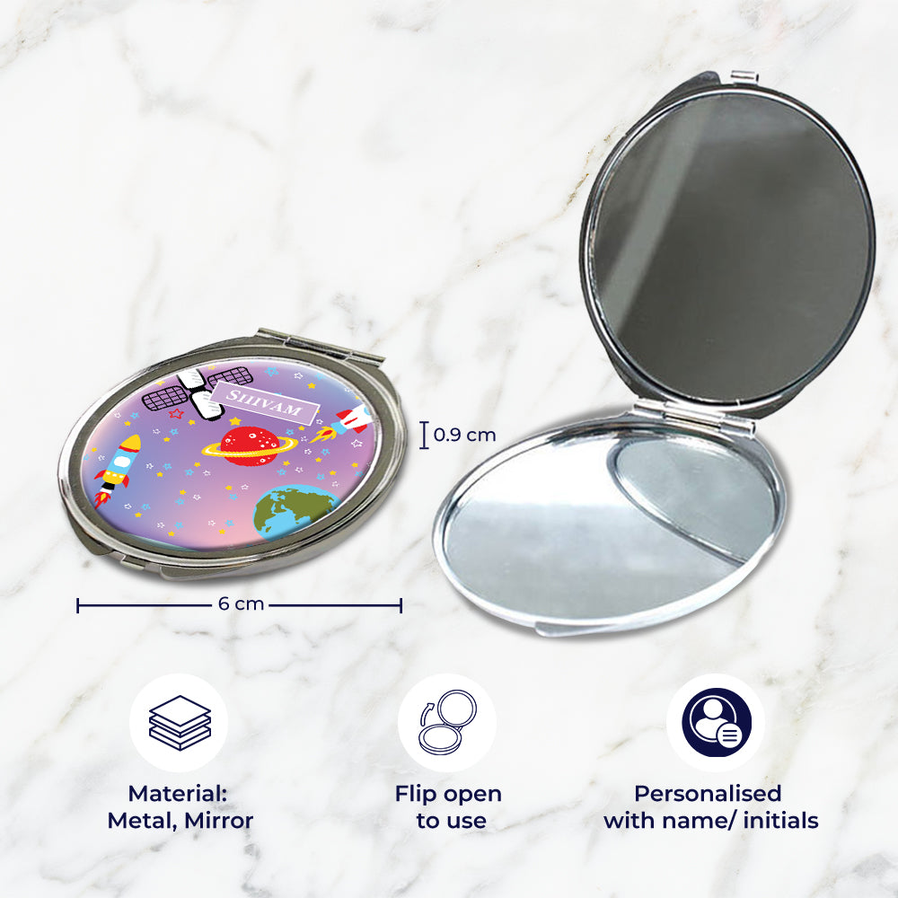 Space Satellites Kids Compact Mirror