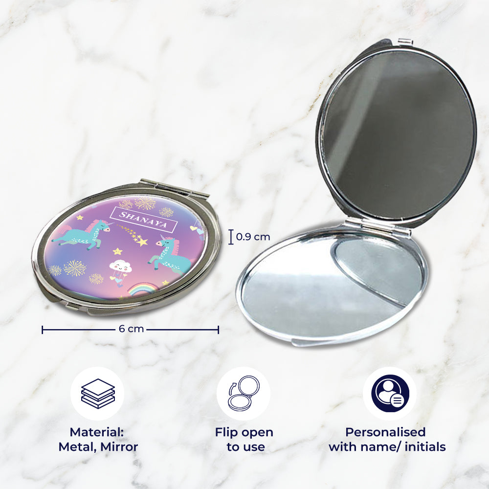 Unicorns & Rainbow Kids Compact Mirror