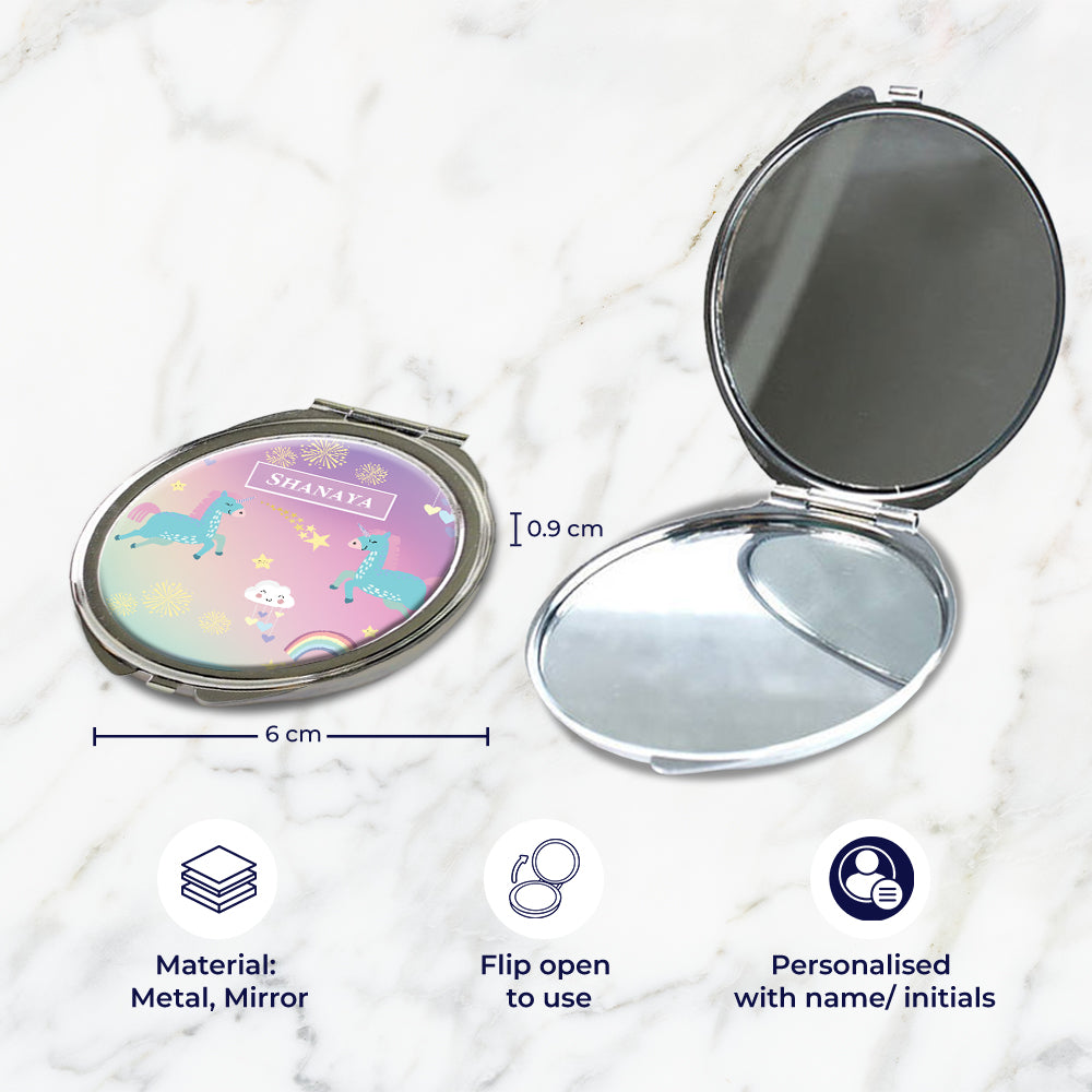 Unicorns & Rainbow Kids Compact Mirror