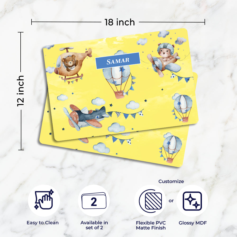 Teddy's Flight Placemat - Set of 2