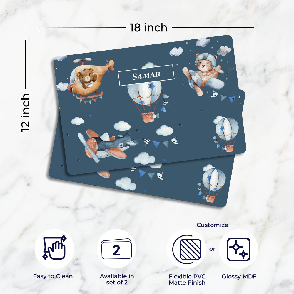 Teddy's Flight Placemat - Set of 2