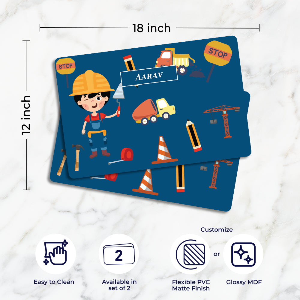 Little Builder Placemat - Set of 2