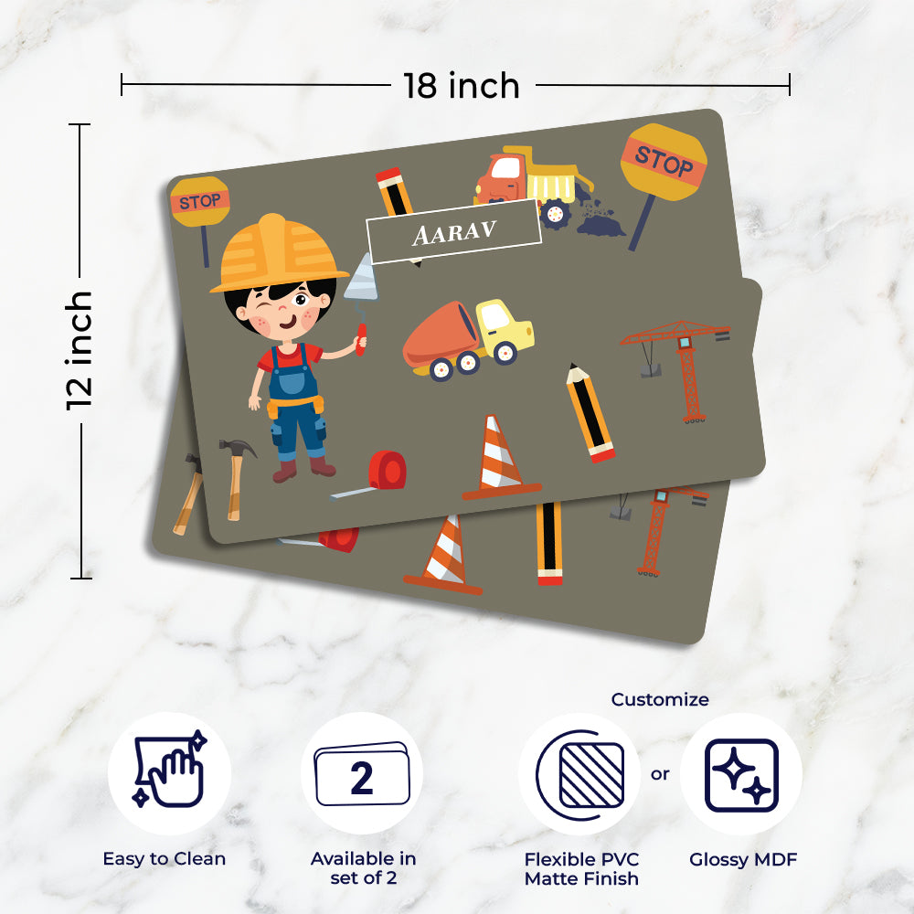 Little Builder Placemat - Set of 2