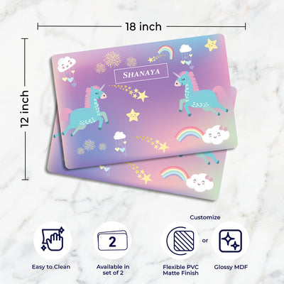 Unicorns & Rainbow Placemat - Set of 2