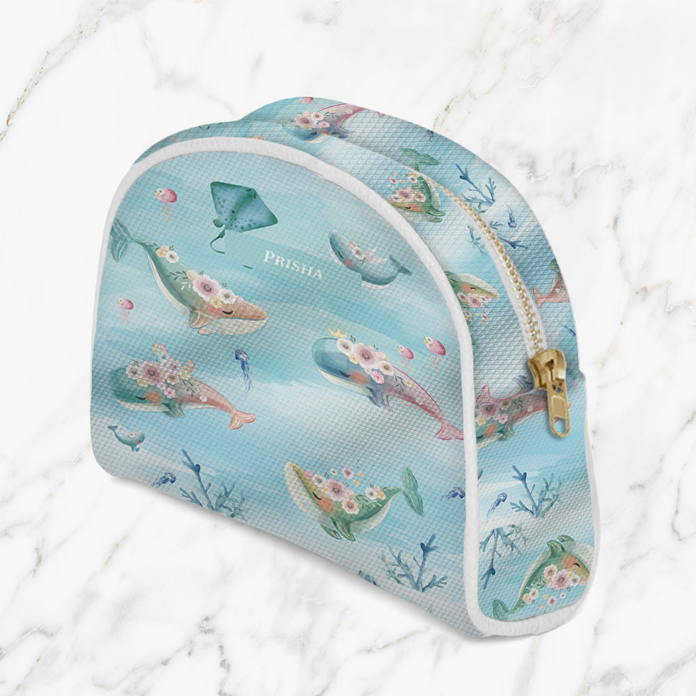 Floral Whales Kids Pouch