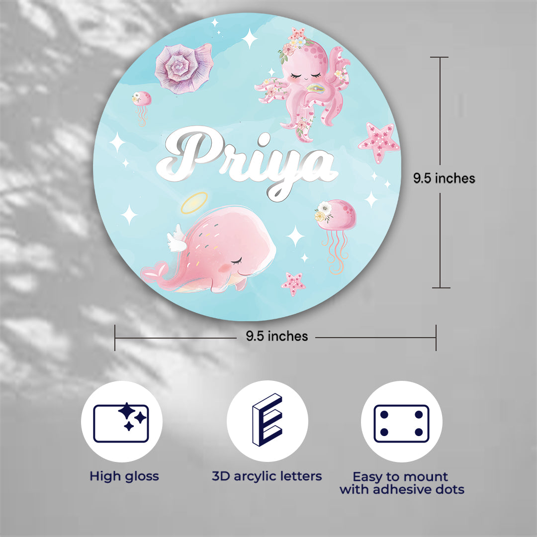 Blushing Underseas Name Plate (Round)