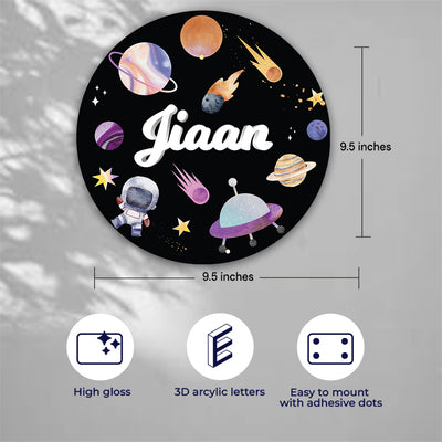 Lil Astronaut Name Plate (Round)