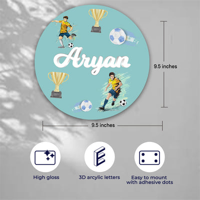 Football Fever Name Plate (Round)