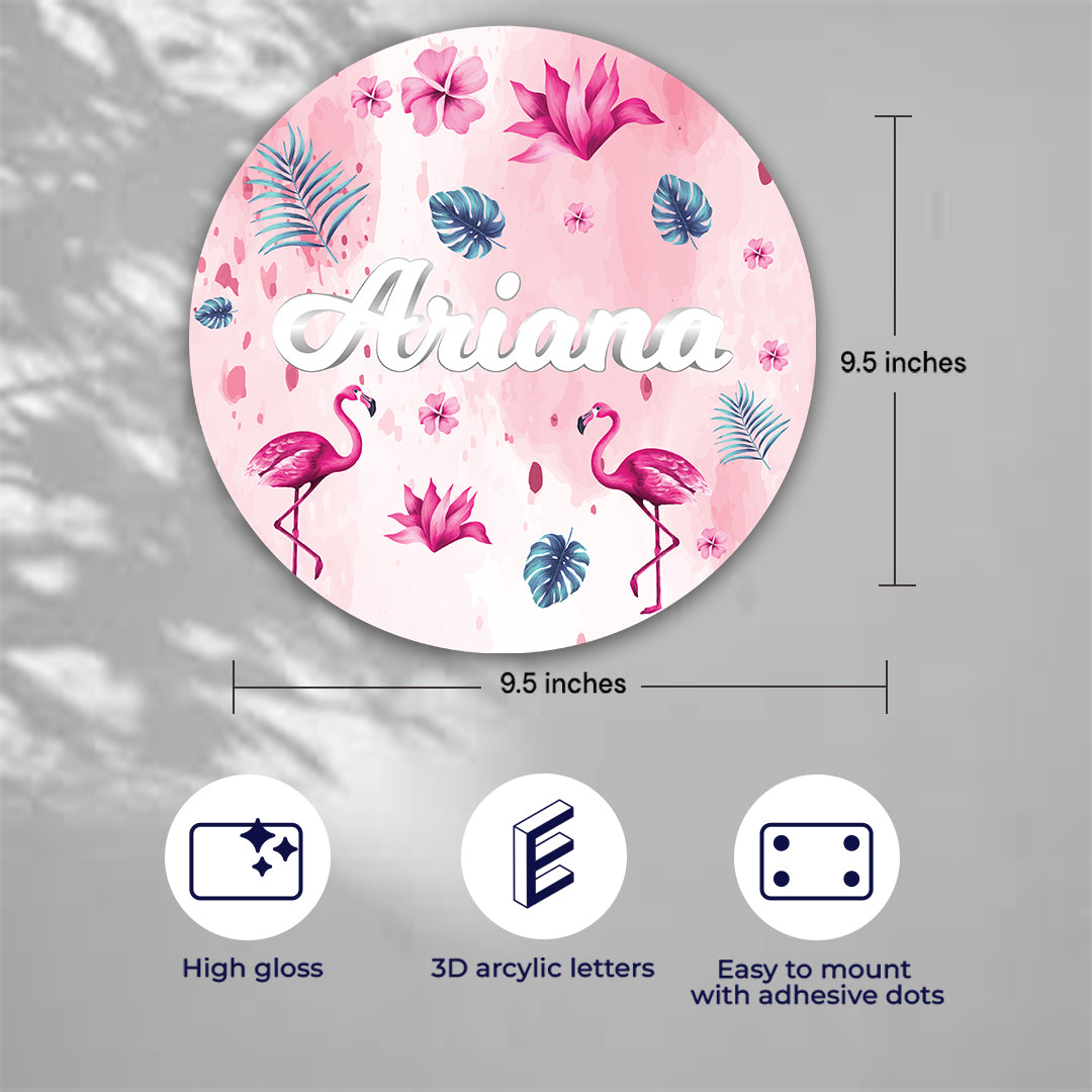 Flamingo Fiesta Name Plate (Round)