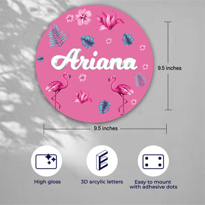 Flamingo Fiesta Name Plate (Round)