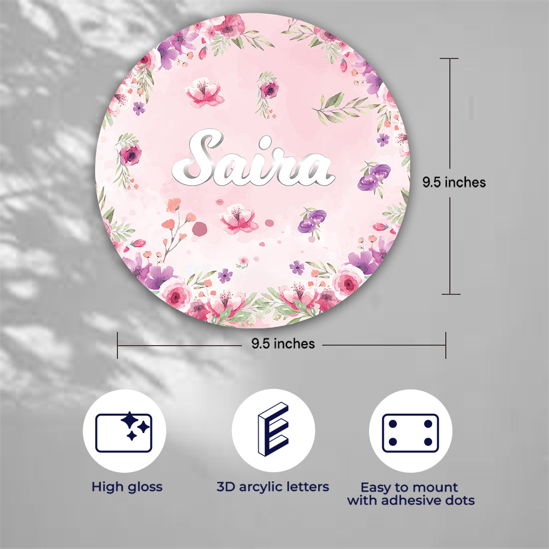 Floral Fiesta Name Plate (Round)