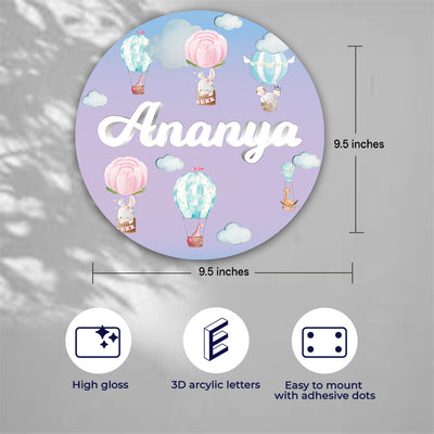 Happy Ballooners Name Plate (Round)