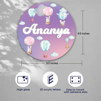 Happy Ballooners Name Plate (Round)