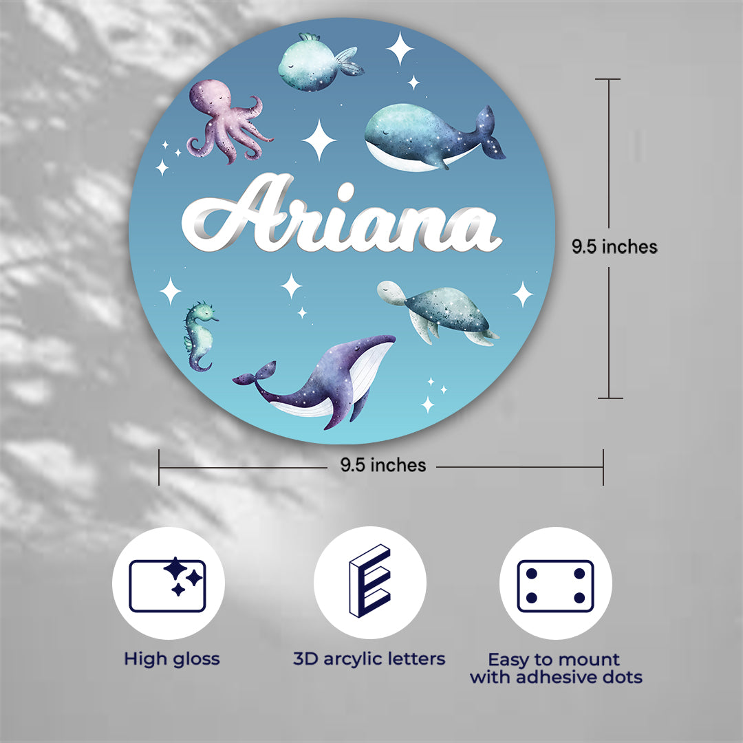 Midnight Ocean Name Plate (Round)