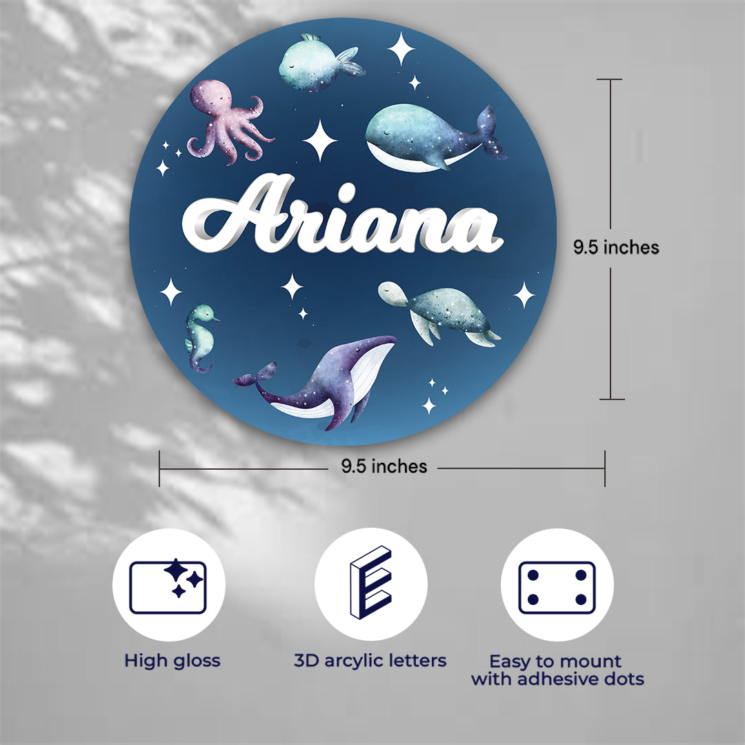 Midnight Ocean Name Plate (Round)