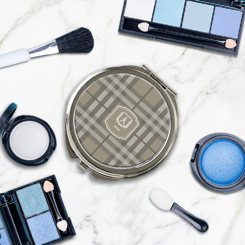 Plaid Compact Mirror