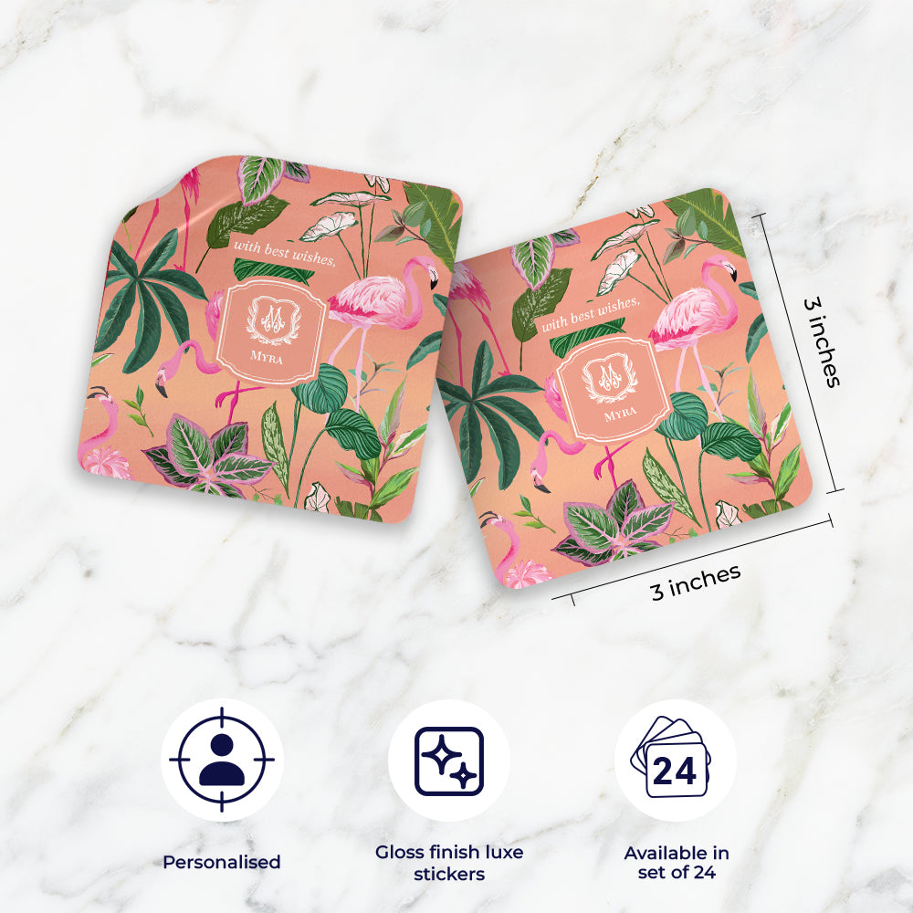 Flamingo Foliage Gift Sticker