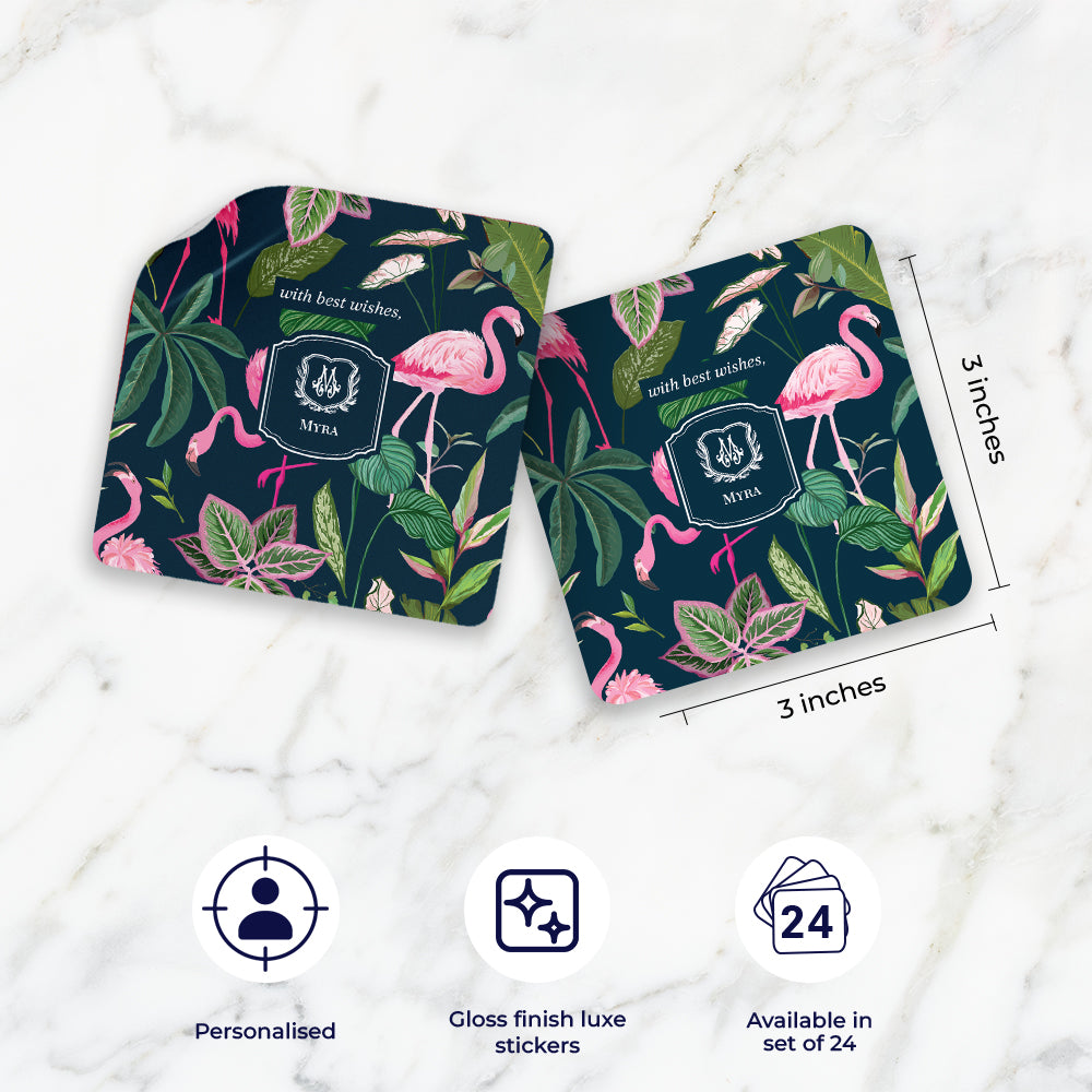 Flamingo Foliage Gift Sticker