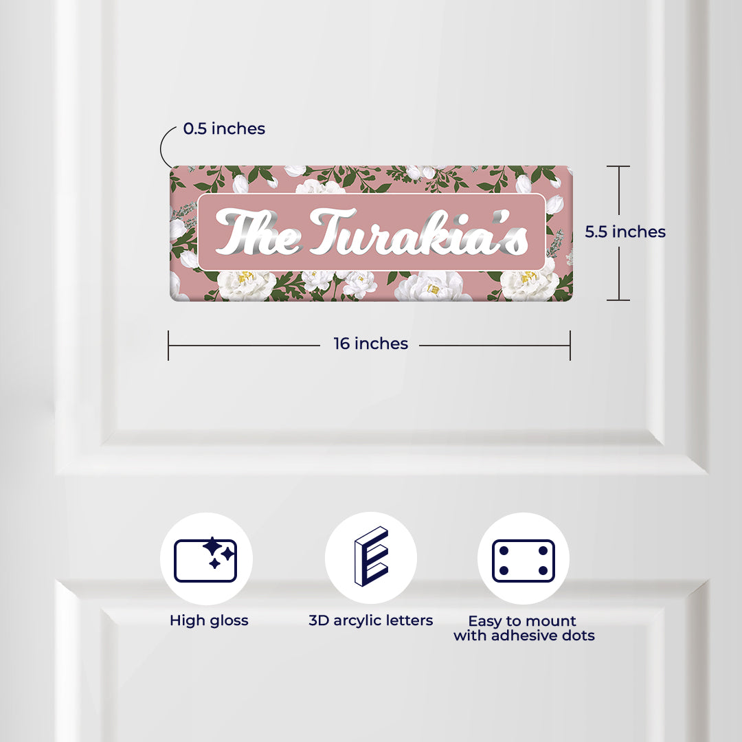 Peonies Name Plate - Petite