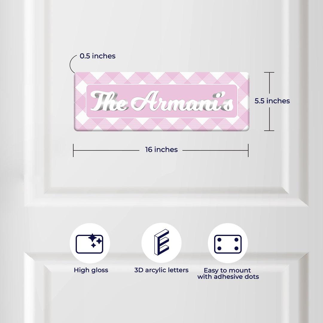 Gingham  Name Plate - Petite