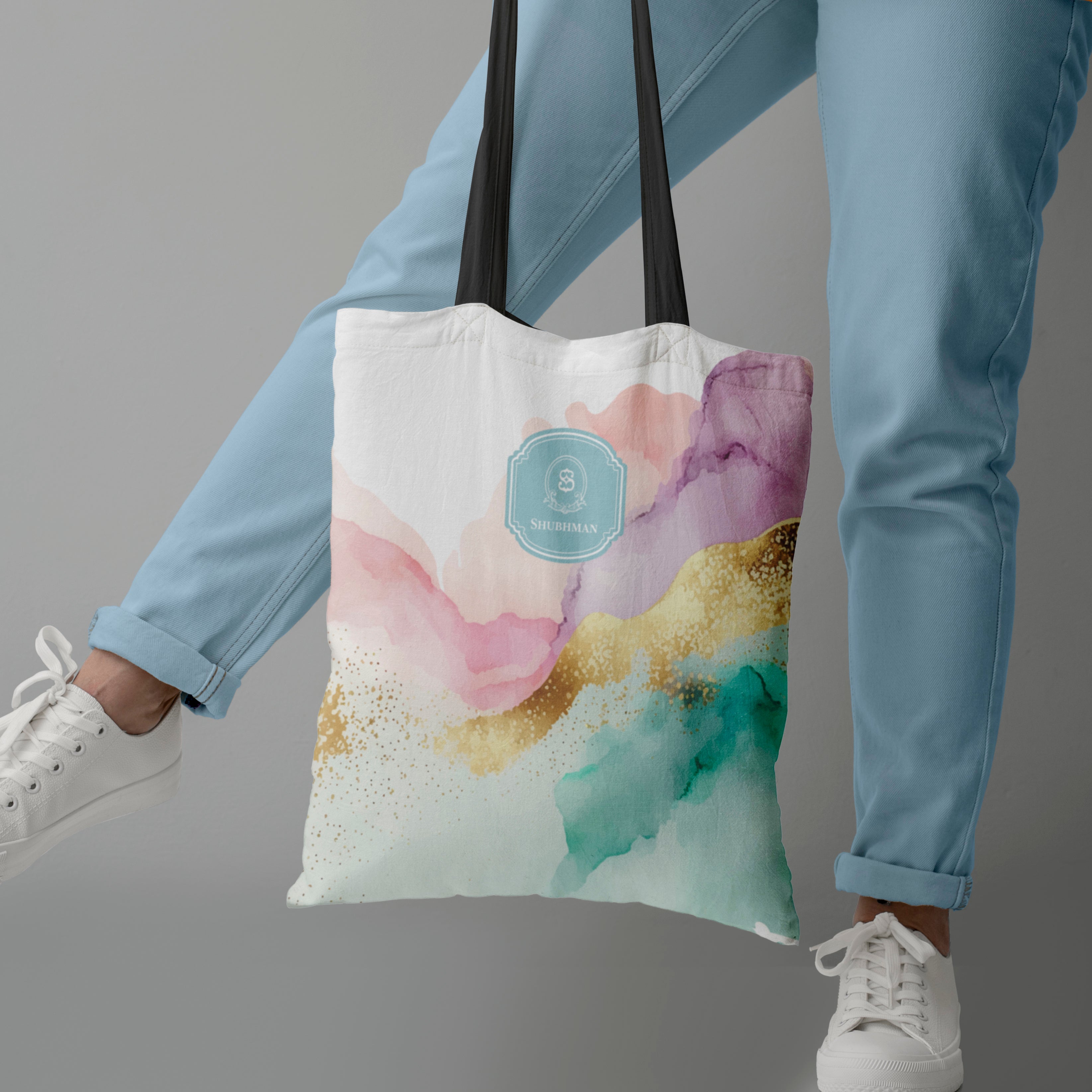 Gilded Strokes Tote Bag