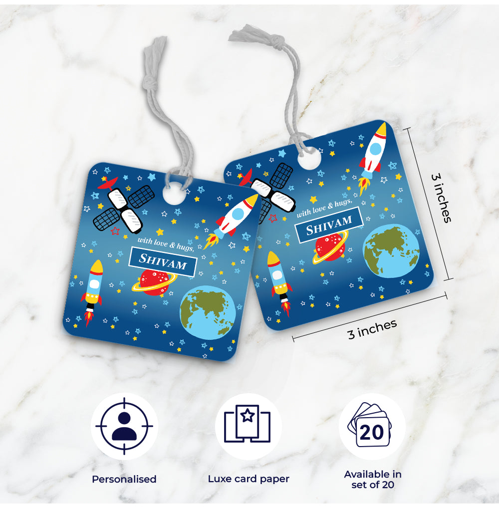 Space Satellites Gift Tag (kids)