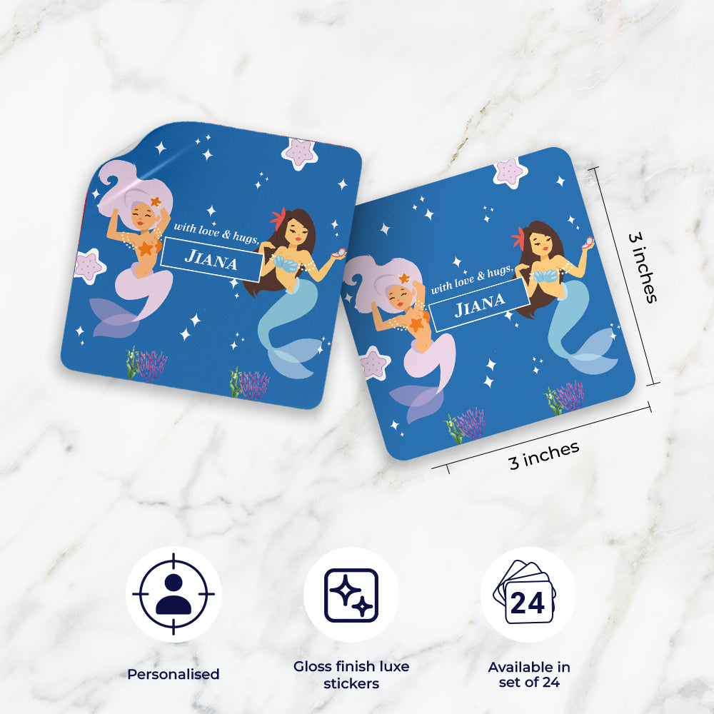 Sassy Mermaid Gift Sticker - set of 24