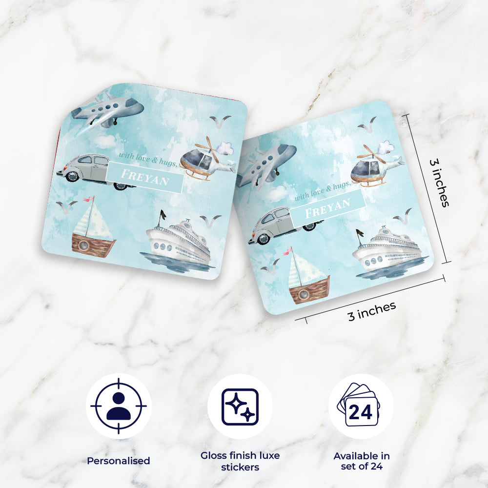 Transport Gift Sticker - set of 24