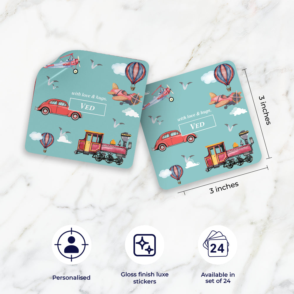 Transport Gift Sticker - set of 24