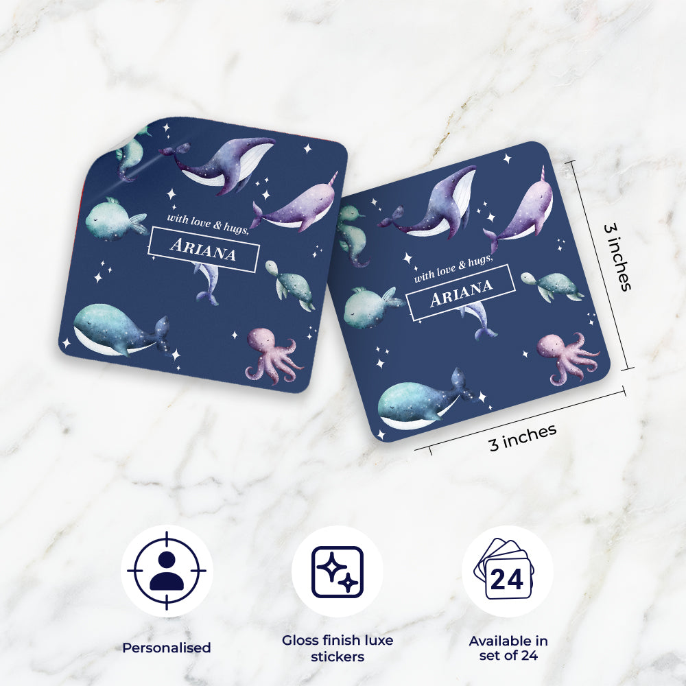 Midnight Ocean Gift Sticker - set of 24