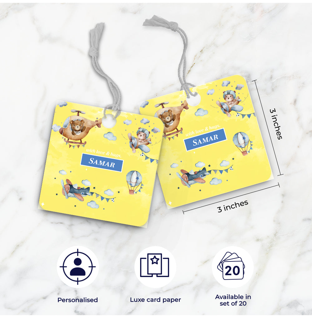 Teddy's Flight Gift Tag (kids)