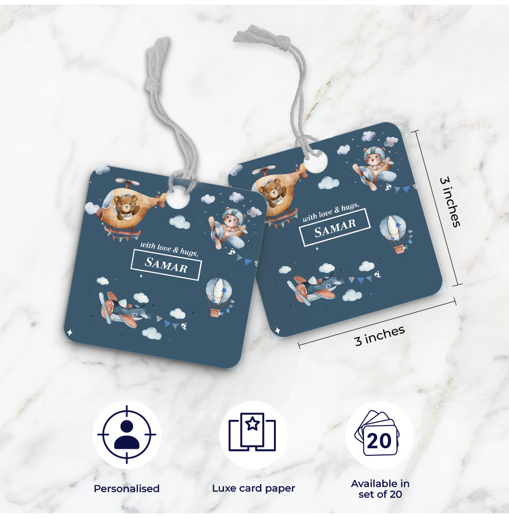 Teddy's Flight Gift Tag (kids)