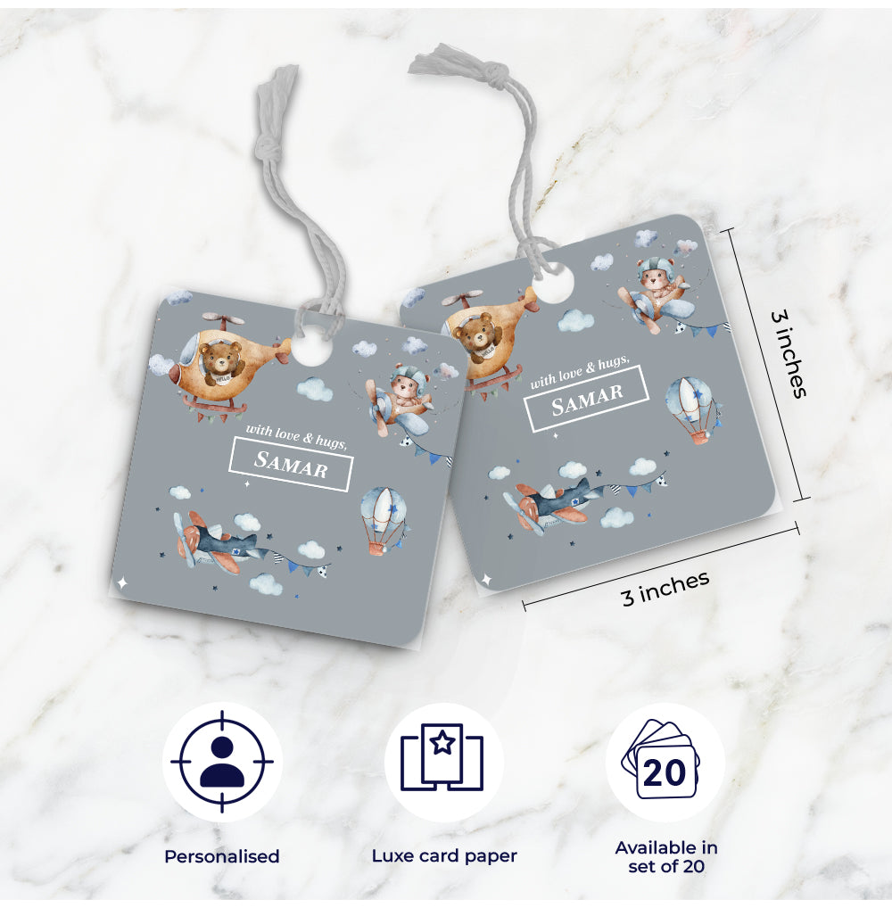 Teddy's Flight Gift Tag (kids)