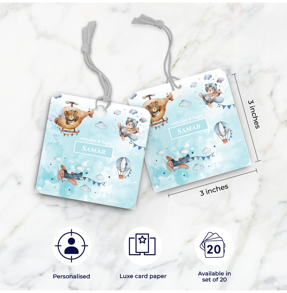 Teddy's Flight Gift Tag (kids)