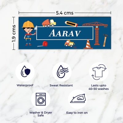 Little Builder Iron on Labels - set of 30