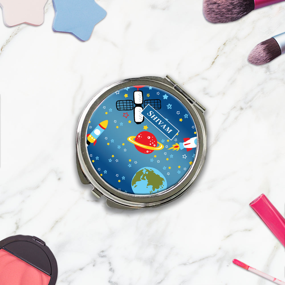 Space Satellites Kids Compact Mirror