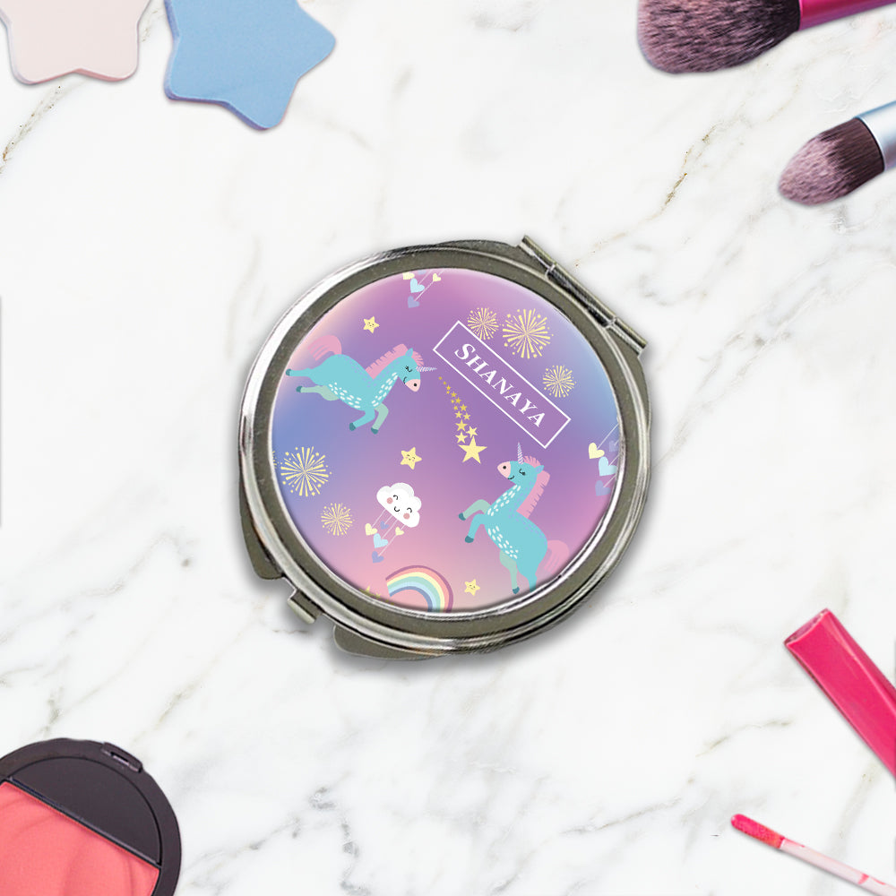 Unicorns & Rainbow Kids Compact Mirror