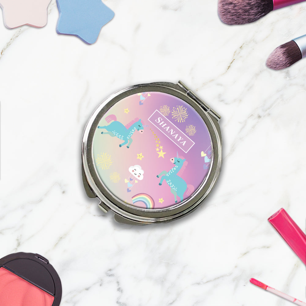 Unicorns & Rainbow Kids Compact Mirror