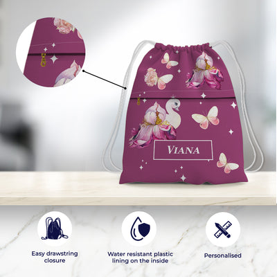 Butterfly Swan Blossom Swim Bag