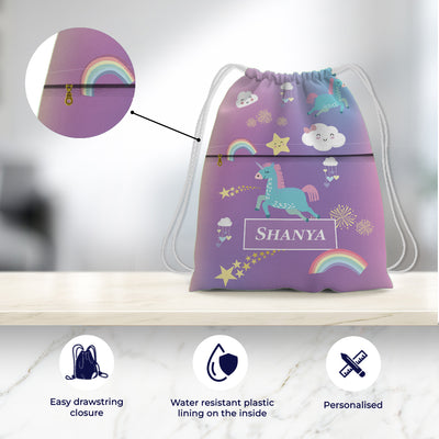 Unicorns & Rainbow Swim Bag