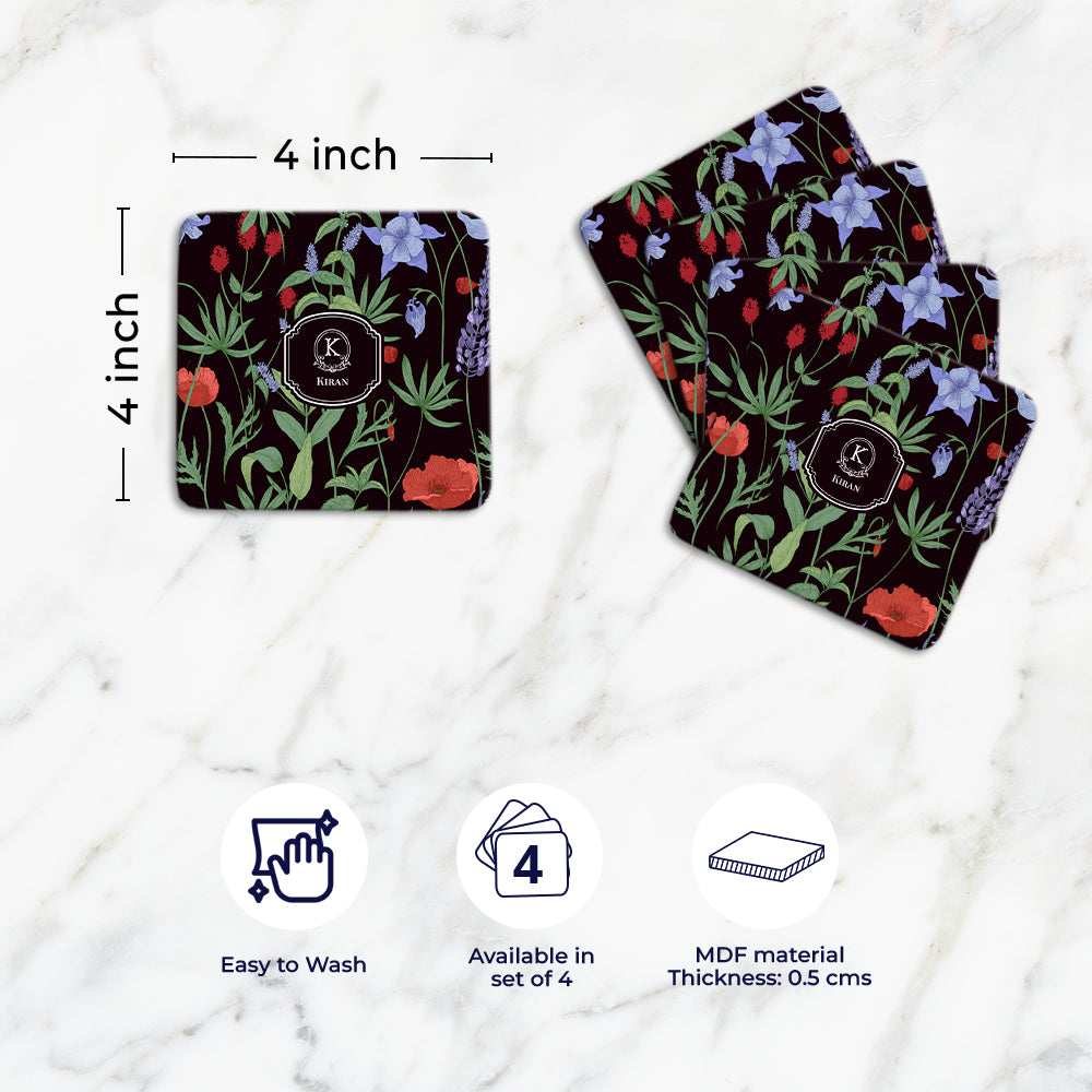 Scarlet Bloom Coasters