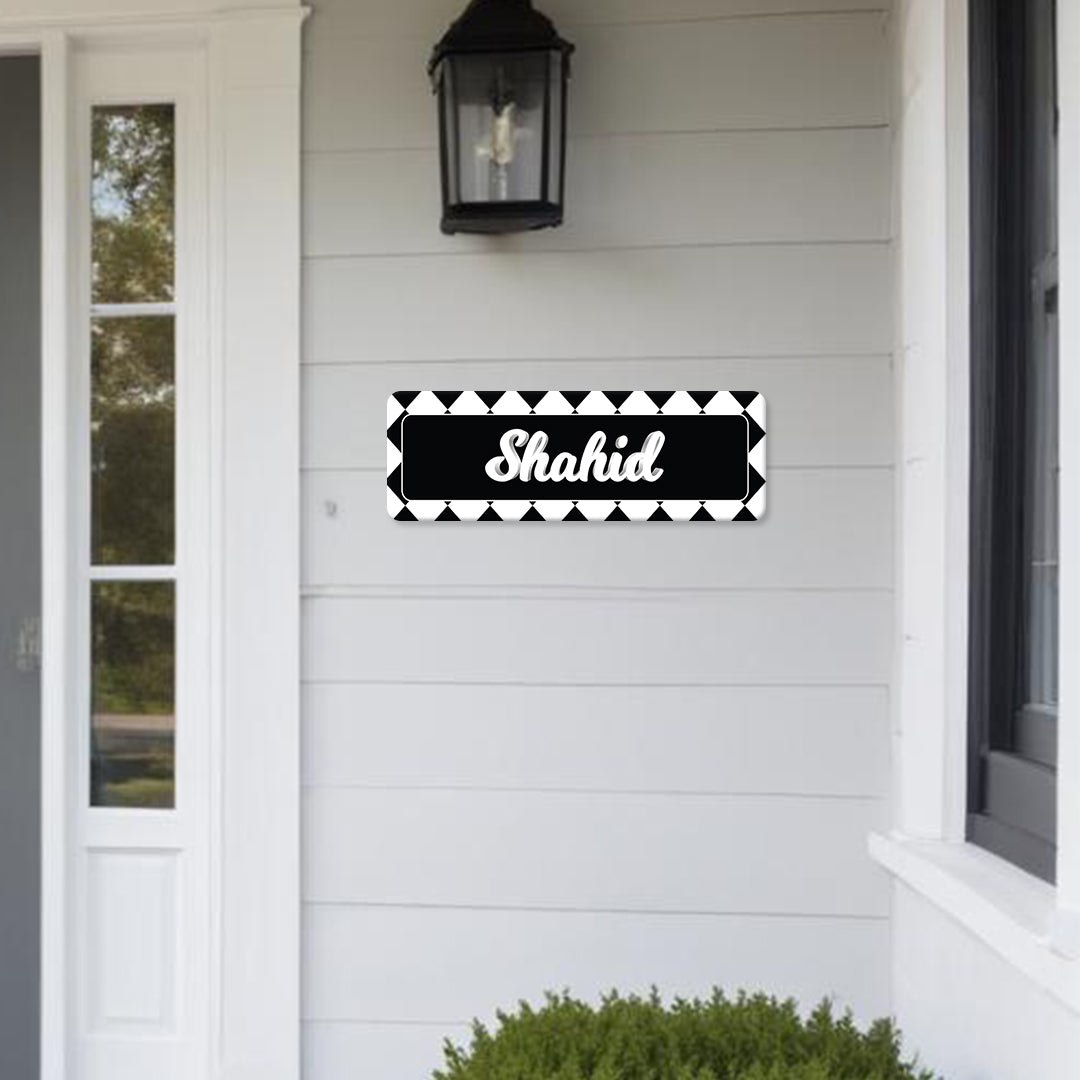 Checkered Name Plate - Petite