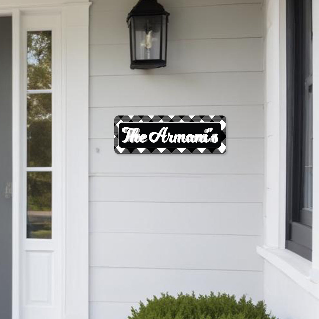 Gingham  Name Plate - Petite