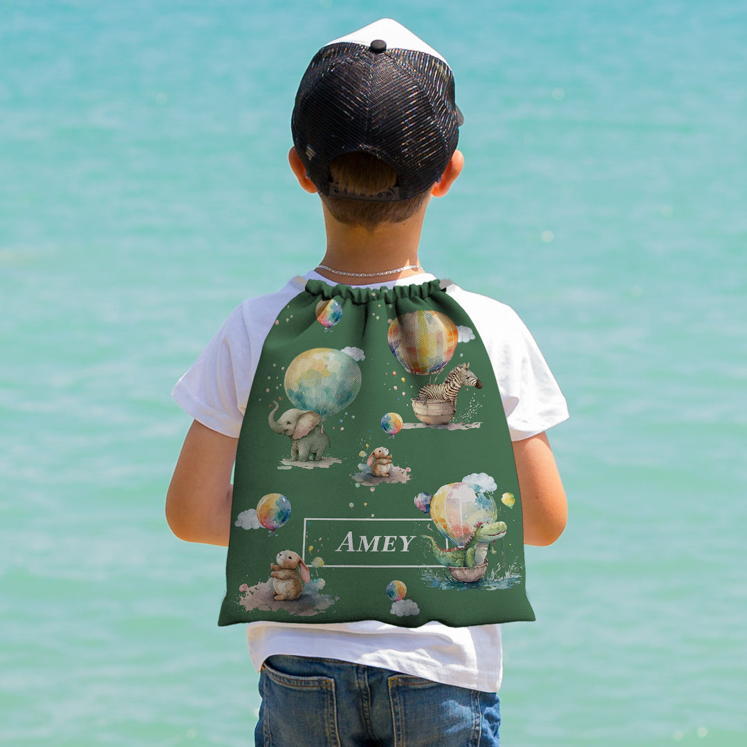 Balloon Safari Drawstring Bag (kids)