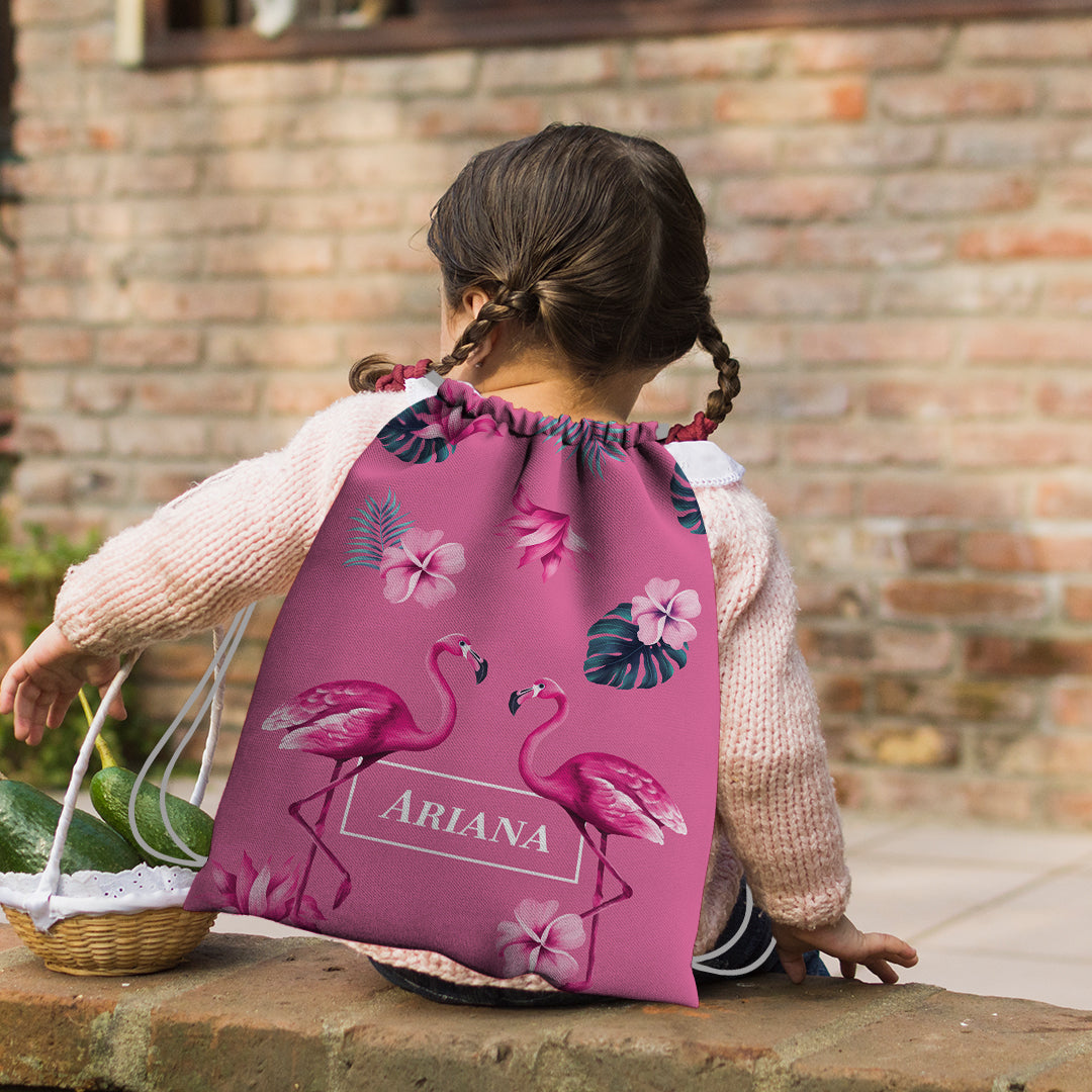 Flamingo Fiesta Drawstring Bag (kids)