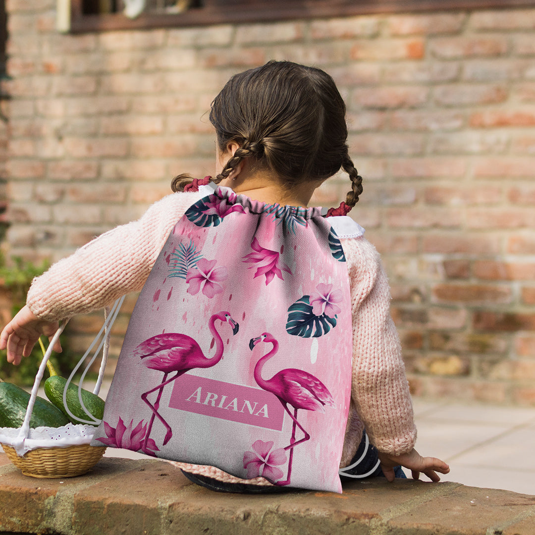 Flamingo Fiesta Drawstring Bag (kids)