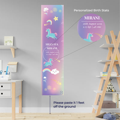 Unicorns & Rainbow Height Chart