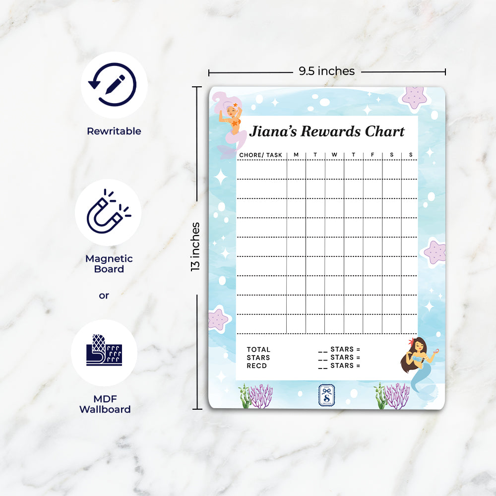 Sassy Mermaid Kids Reward Chart